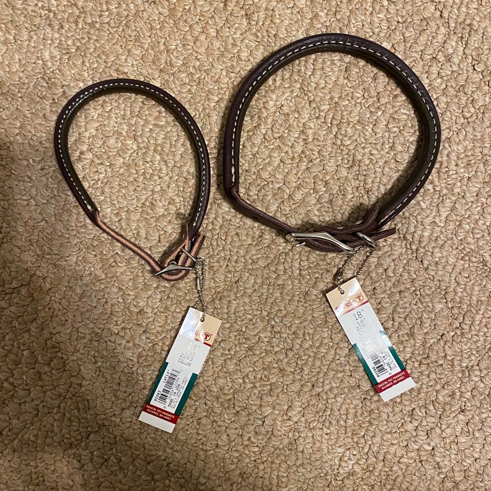 (2) Circle T collars - brand new - one is 14” the other is 18”
